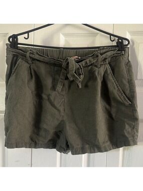 Ci Sono Green Cargo Shorts with Drawstring Waist